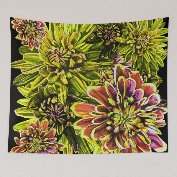 Item preview, Neon Yellow Chrysanthemums 3 designed and sold by nastiaart.