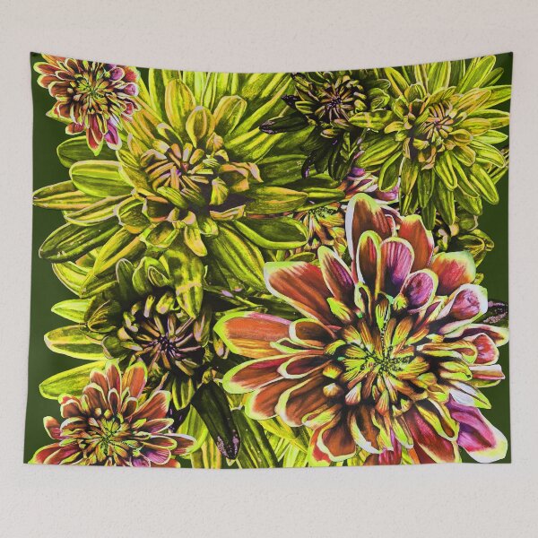 Item preview, Neon Yellow Chrysanthemums 4 designed and sold by nastiaart.