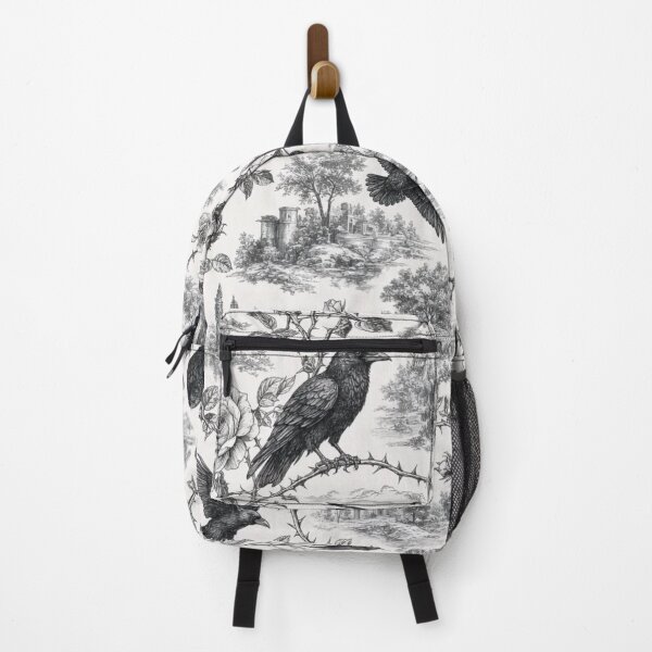 Item preview, Vintage Raven Thorn Toile Dark Gothic Line Repeat designed and sold by StickyGuys.