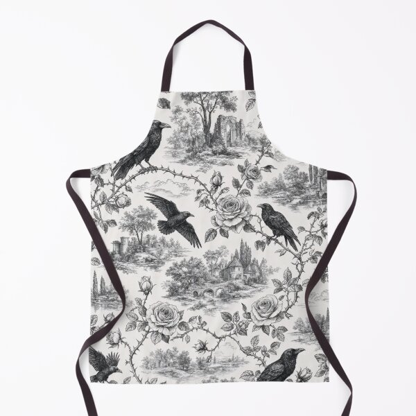 Item preview, Vintage Raven Thorn Toile Dark Gothic Line Repeat designed and sold by StickyGuys.