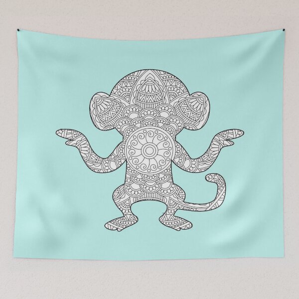 Item preview, Mandala Monkey Coloring Page For Custom Apparel designed and sold by Outlet Raloel.