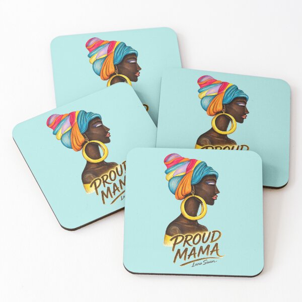 Item preview, PROUD MAMA | Afro Motherhood Portrait | Turquoise Edition by Lana Swan designed and sold by Baroness Swan.