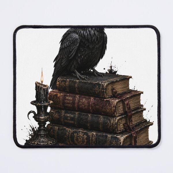 Item preview, Gothic Raven on Antique Books Dark Academia Occult Art designed and sold by BartArtPhoto.
