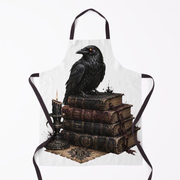 Item preview, Gothic Raven on Antique Books Dark Academia Occult Art designed and sold by BartArtPhoto.