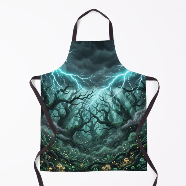 Item preview, Enchanted Thunderstorm Forest | Mystical Lightning Dark Fantasy Nature Art designed and sold by DervoTeck2767.