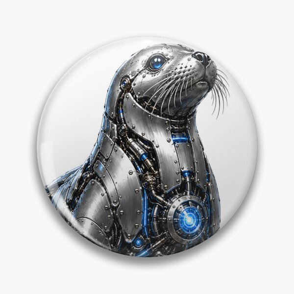 Item preview, Steel Seal V5 – Powerful Mechanical Seal | Futuristic Cyber Marine Animal Art designed and sold by SteelCoat Studio.