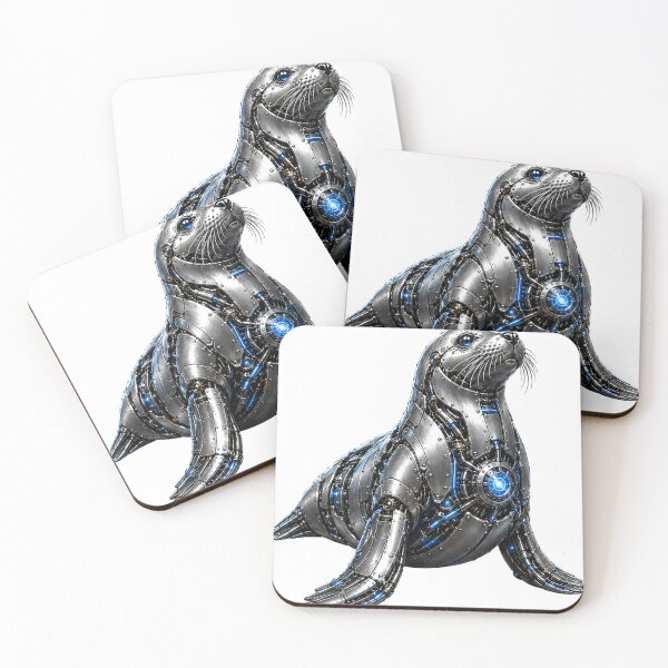 Item preview, Steel Seal V5 – Powerful Mechanical Seal | Futuristic Cyber Marine Animal Art designed and sold by SteelCoat Studio.