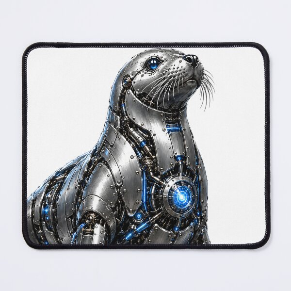 Item preview, Steel Seal V5 – Powerful Mechanical Seal | Futuristic Cyber Marine Animal Art designed and sold by SteelCoat Studio.