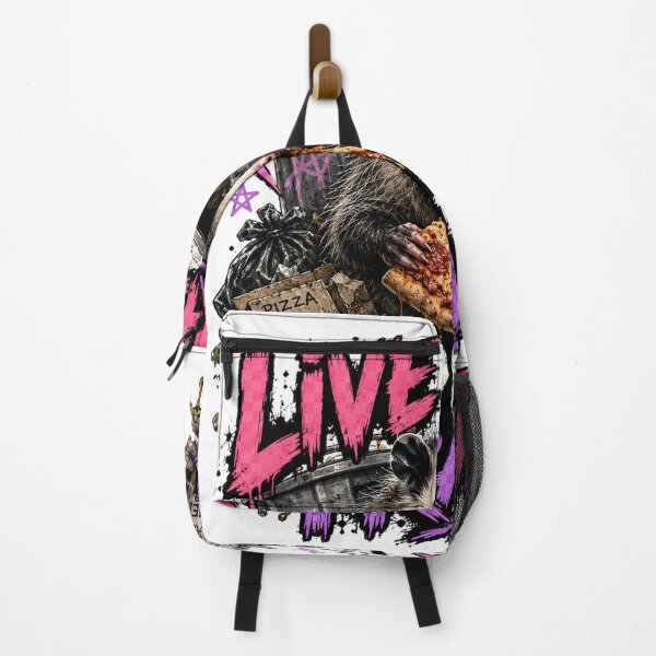 Item preview, Live Fast Die Trash Opossum Eating Pizza Punk Meme designed and sold by BartArtPhoto.