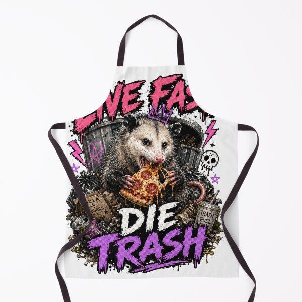 Item preview, Live Fast Die Trash Opossum Eating Pizza Punk Meme designed and sold by BartArtPhoto.