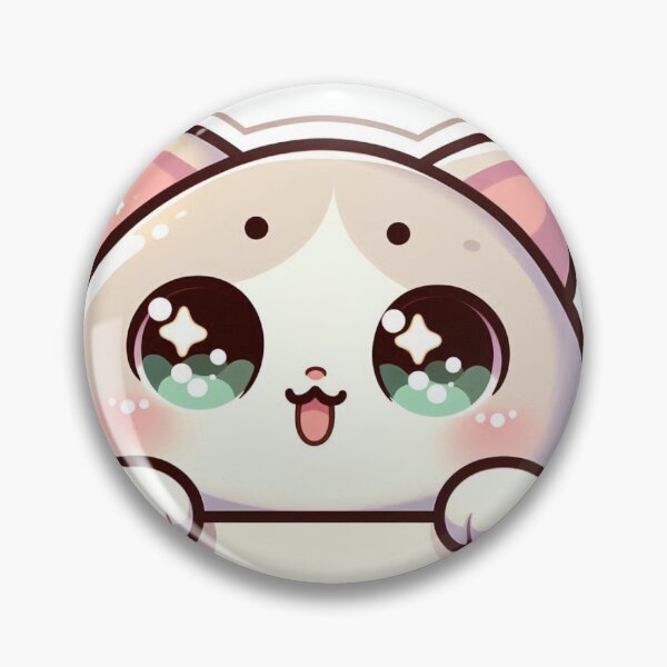 Item preview, Kawaii Is U Awake Cat Sticker | Cute Funny Meme designed and sold by PastelPawsArt.