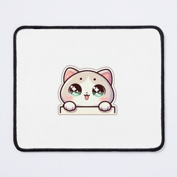 Item preview, Kawaii Is U Awake Cat Sticker | Cute Funny Meme designed and sold by PastelPawsArt.