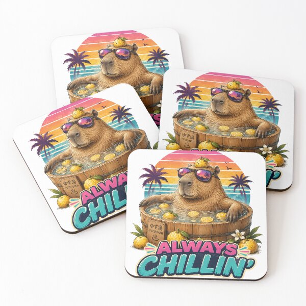 Item preview, Always Chillin Capybara Yuzu Bath Japanese Onsen Retro designed and sold by BartArtPhoto.