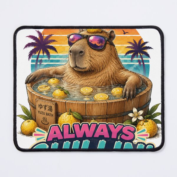 Item preview, Always Chillin Capybara Yuzu Bath Japanese Onsen Retro designed and sold by BartArtPhoto.