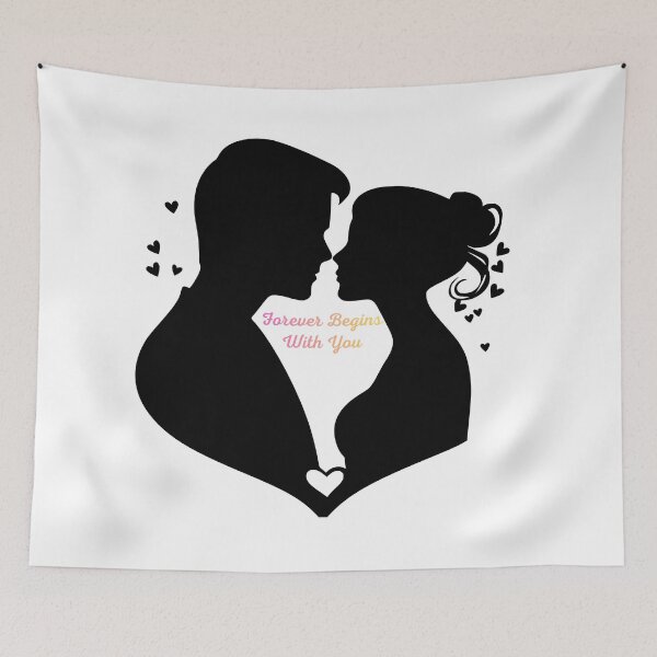 Item preview, Forever Begins With You Romantic Silhouette Art designed and sold by BoldcreationsM.