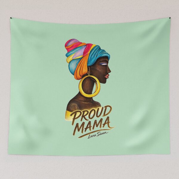 Item preview, PROUD MAMA | Mom Appreciation Art | Fresh Mint Edition by Lana Swan designed and sold by BlueberrySwan.