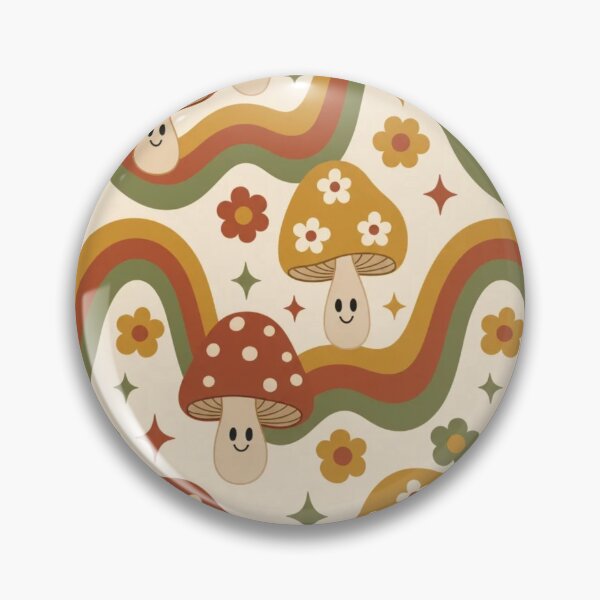 Item preview, Groovy 70s Retro Mushroom Rainbow Trippy Repeat designed and sold by StickyGuys.