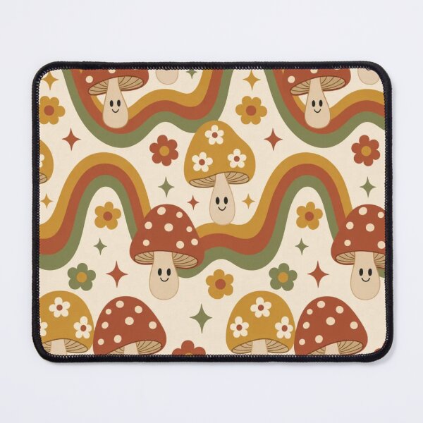 Item preview, Groovy 70s Retro Mushroom Rainbow Trippy Repeat designed and sold by StickyGuys.