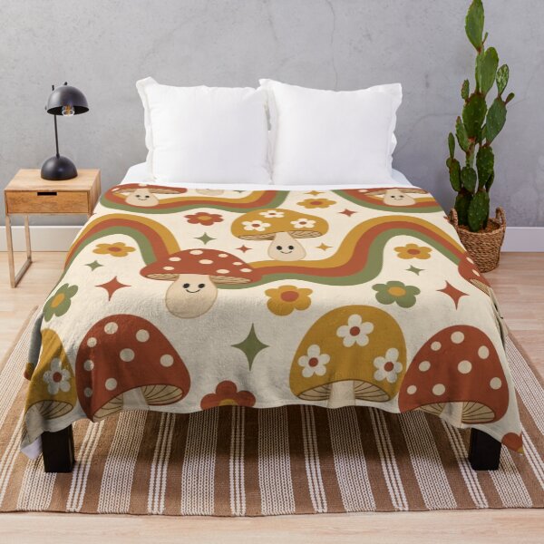 Item preview, Groovy 70s Retro Mushroom Rainbow Trippy Repeat designed and sold by StickyGuys.