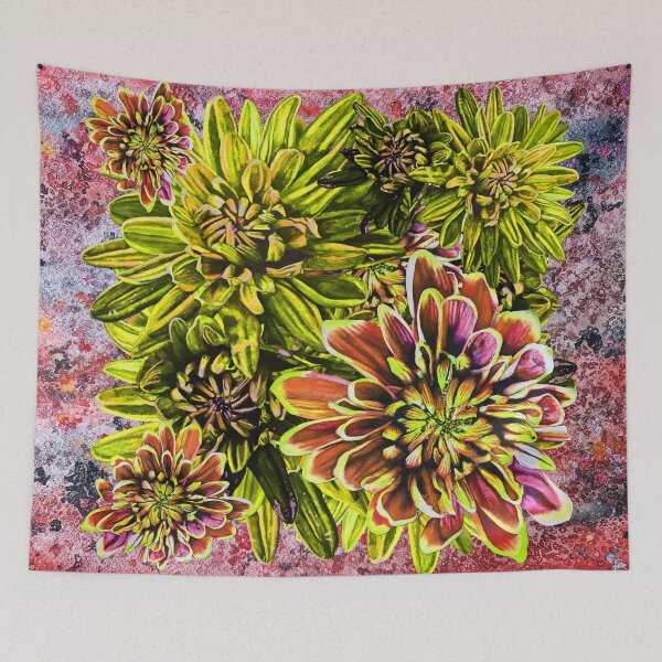 Item preview, Neon Yellow Chrysanthemums Background 2 designed and sold by nastiaart.