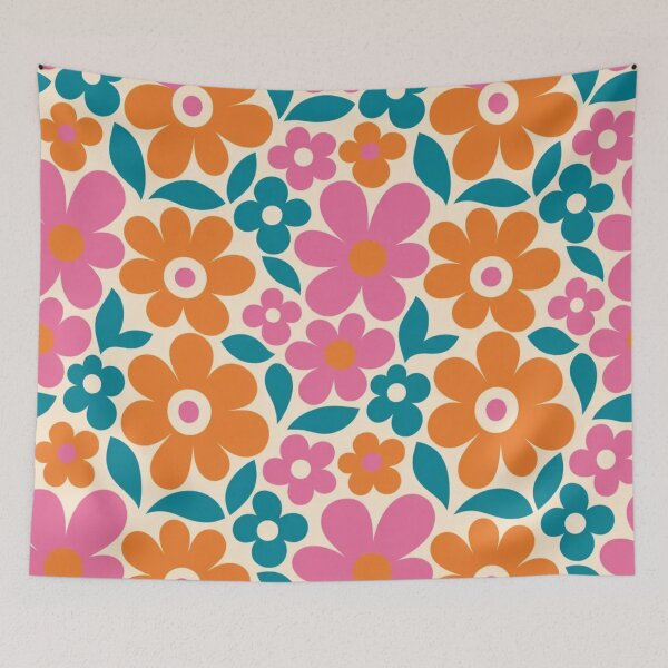 Item preview, Retro 60s Mod Flower Power Bold Bloom Repeat designed and sold by StickyGuys.