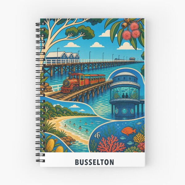 Item preview, Busselton Jetty Train Underwater Observatory Collage designed and sold by Print My Town.