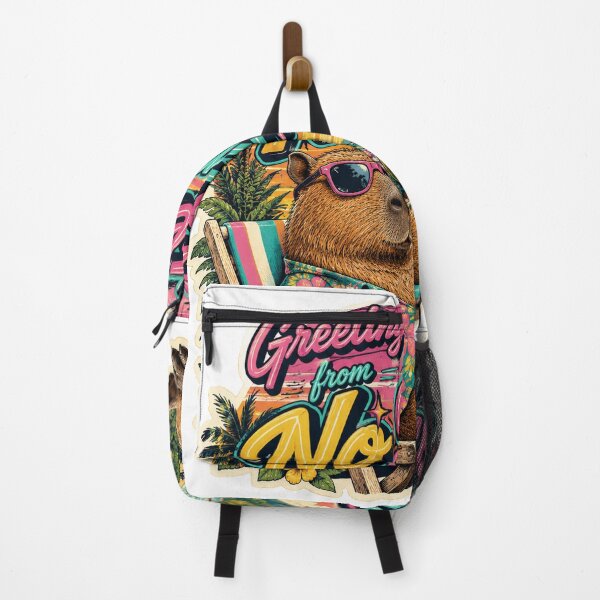 Item preview, Greetings From No Stress Zone Capybara Beach Retro designed and sold by BartArtPhoto.