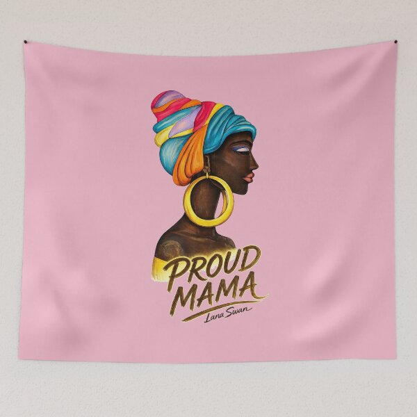 Item preview, PROUD MAMA | Strong Mom Portrait | Blush Pink Edition by Lana Swan designed and sold by BlueberrySwan.