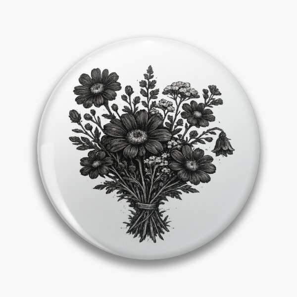 Item preview, Vintage wildflowers linocut botanical floral art designed and sold by HandicraftArt.