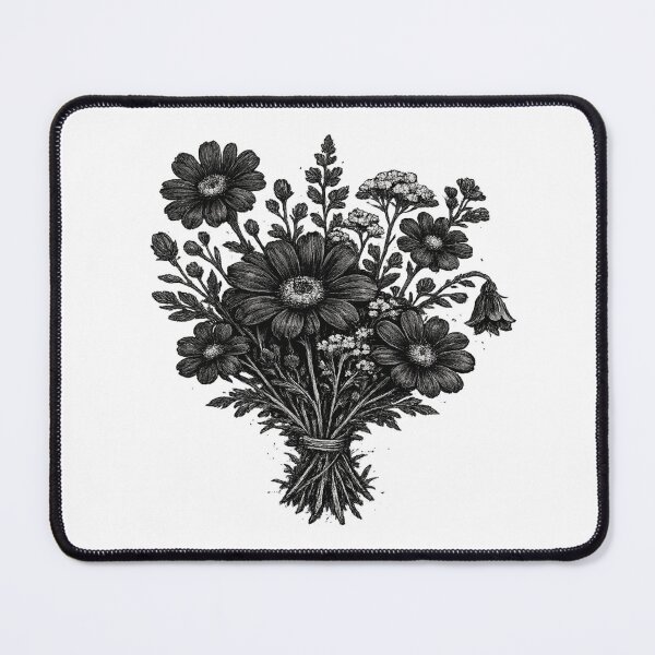Item preview, Vintage wildflowers linocut botanical floral art designed and sold by HandicraftArt.