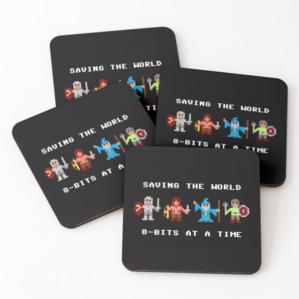 Item preview, Saving the World 8-Bits at a Time [White Text - Requires Dark Fabric] designed and sold by Drendalgami.