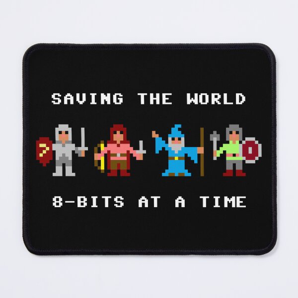 Item preview, Saving the World 8-Bits at a Time [White Text - Requires Dark Fabric] designed and sold by Drendalgami.