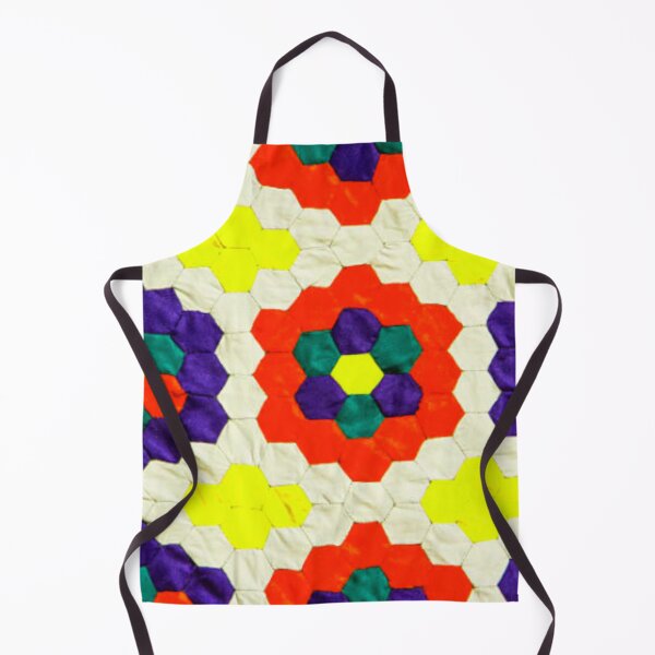 Item preview, Colorful Hexagon Quilt Pattern | Handmade Fabric Art Print | Patchwork Design Poster designed and sold by DigitalChickHub.