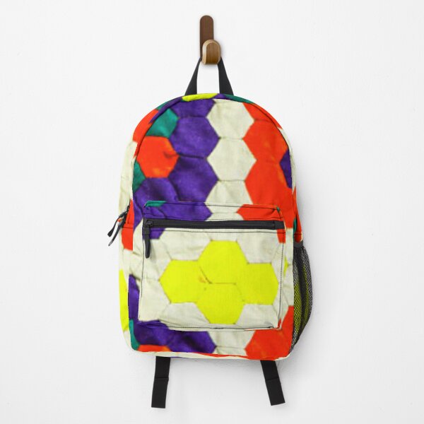 Item preview, Colorful Hexagon Quilt Pattern | Handmade Fabric Art Print | Patchwork Design Poster designed and sold by DigitalChickHub.