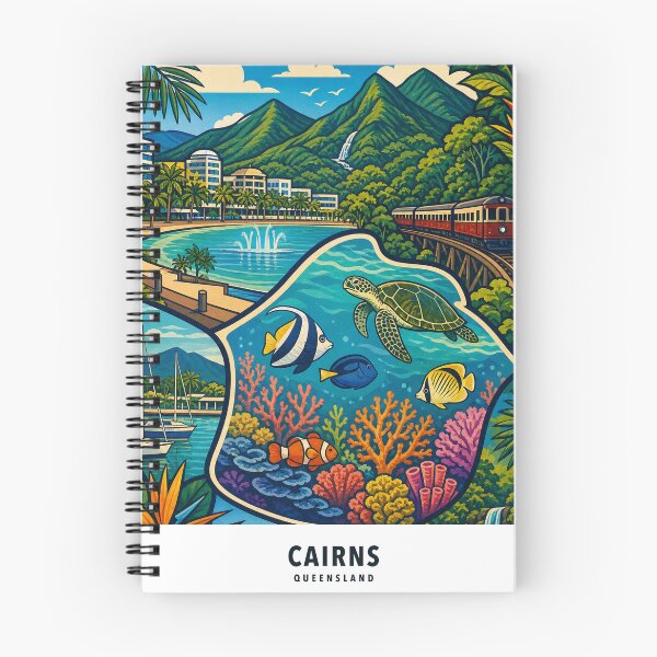 Item preview, Cairns Great Barrier Reef Kuranda Railway Rainforest Collage designed and sold by Print My Town.