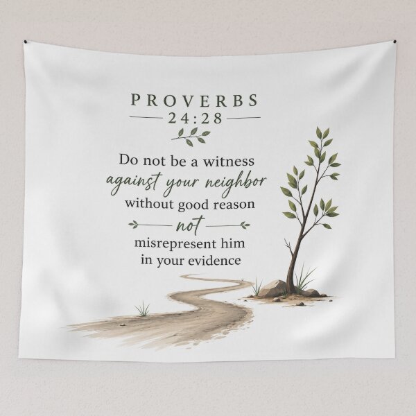 Item preview, Proverbs 24:28 Bible Verse Minimalist Christian Wall Art | Do Not Bear False Witness Scripture Design designed and sold by Fabrifrank.