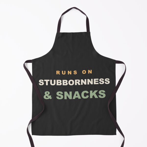 Item preview, Runs On Stubbornness & Snacks - Funny Running designed and sold by RetroThreadWorks.