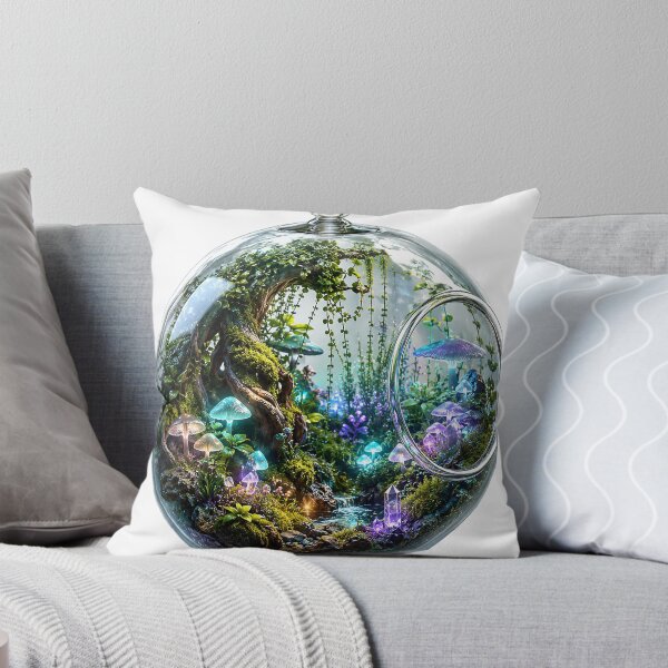 Item preview, Magical Terrarium Bioluminescent Mushrooms Crystal Forest designed and sold by BartArtPhoto.