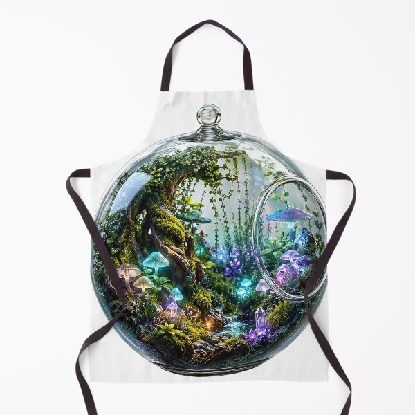 Item preview, Magical Terrarium Bioluminescent Mushrooms Crystal Forest designed and sold by BartArtPhoto.