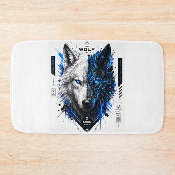 Item preview, The Wolf Code | Cyberpunk Wolf Streetwear | Futuristic Techwear Graphic designed and sold by TeeVibeHaus.
