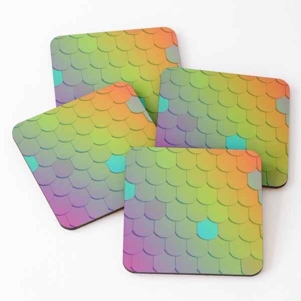 Item preview, Colorful Rainbow Roof Tile Pattern | Mosaic Scale Art Print | Bohemian Pattern Decor designed and sold by DigitalChickHub.