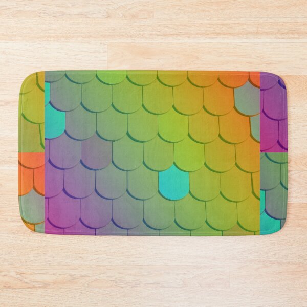 Item preview, Colorful Rainbow Roof Tile Pattern | Mosaic Scale Art Print | Bohemian Pattern Decor designed and sold by DigitalChickHub.