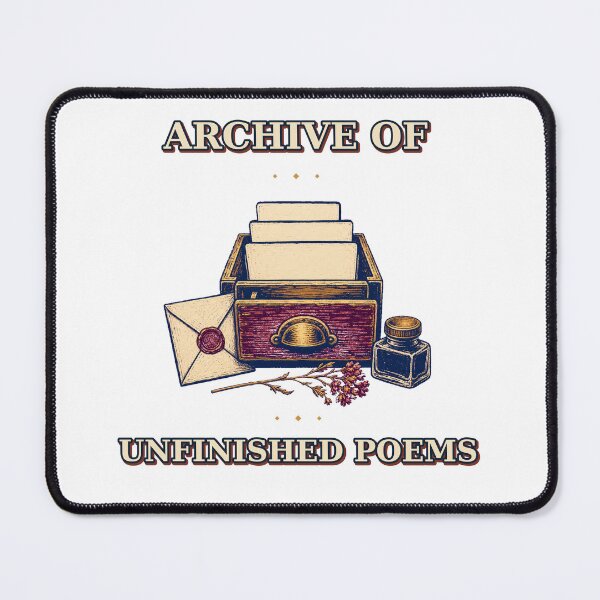 Item preview, Unfinished Poems Archive Vintage Writer Emblem designed and sold by Freshloop Studio | Whimsical Vintage Art.