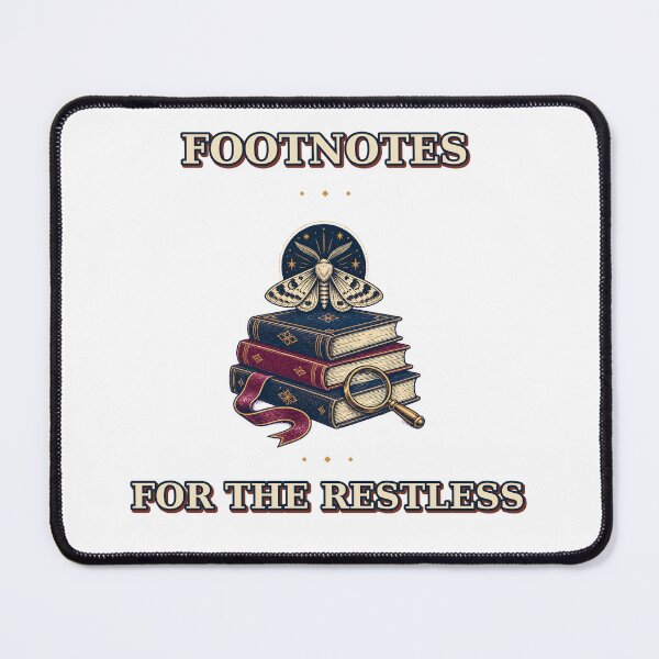 Item preview, Restless Footnotes Moth and Stacked Books Emblem designed and sold by Freshloop Studio | Whimsical Vintage Art.