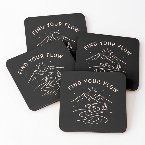 Item preview, Find Your Flow Minimalist Mountain River Nature Design designed and sold by Lynn Creates.