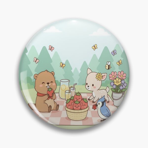 Item preview, Kawaii Woodland Friends Summer Picnic Cute Animal Design designed and sold by InspiredCreatives.