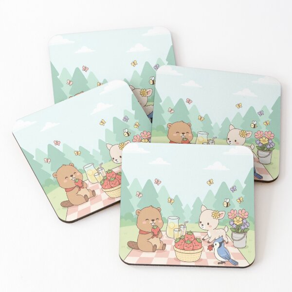 Item preview, Kawaii Woodland Friends Summer Picnic Cute Animal Design designed and sold by InspiredCreatives.