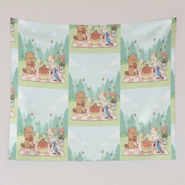 Item preview, Kawaii Woodland Friends Summer Picnic Cute Animal Design designed and sold by InspiredCreatives.