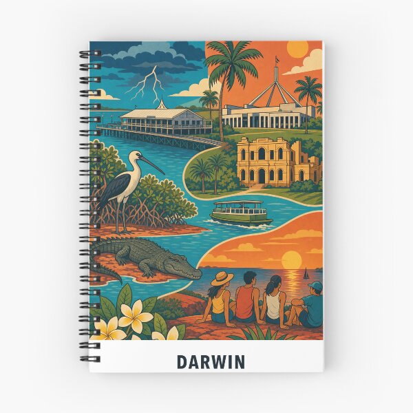 Item preview, Darwin Waterfront Stokes Hill Wharf Tropical Collage designed and sold by Print My Town.