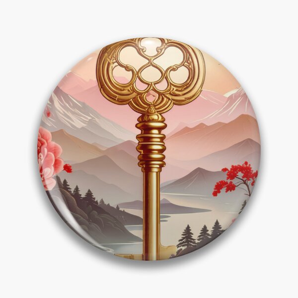 Item preview, The Golden Key to Serenity | Chinoiserie Key designed and sold by CottageArtistry.